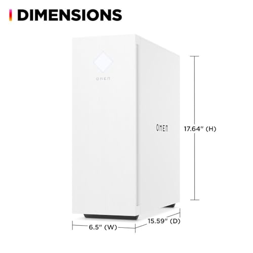 HP OMEN 25L Gaming Desktop PC | AMD Ryzen 5 5600G 6-Core | GeForce GTX 1660 Super | WiFi | HDMI | Display Port | White Lighting CPU Cooler | Windows 11 Home (16GB RAM | 1TB SSD)