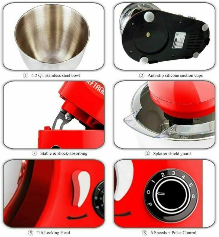 Cheftronic SM985-Red Standing Mixer, One size, Red