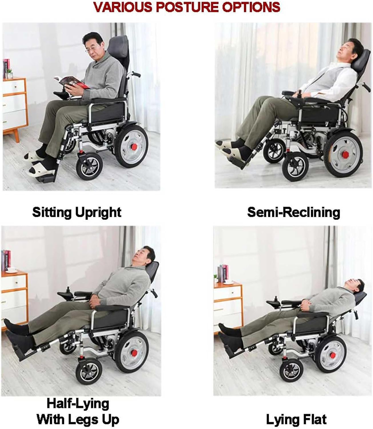 Electric Wheelchairs for Adults All Terrain Wheelchair Foldable Electric Wheelchair with 500W Dual Motor with 40A Lithium Battery,Adjustable Backrest and Pedal Angle 360° Joystick