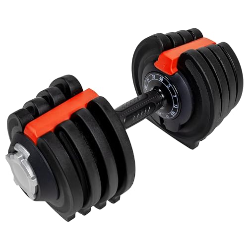 BodySport 40 Pound Adjustable Dumbbells – Includes 12 Free Weights, Ranging from 3 to 40 Pounds, Ideal for Home Gym Workouts and Weight Training