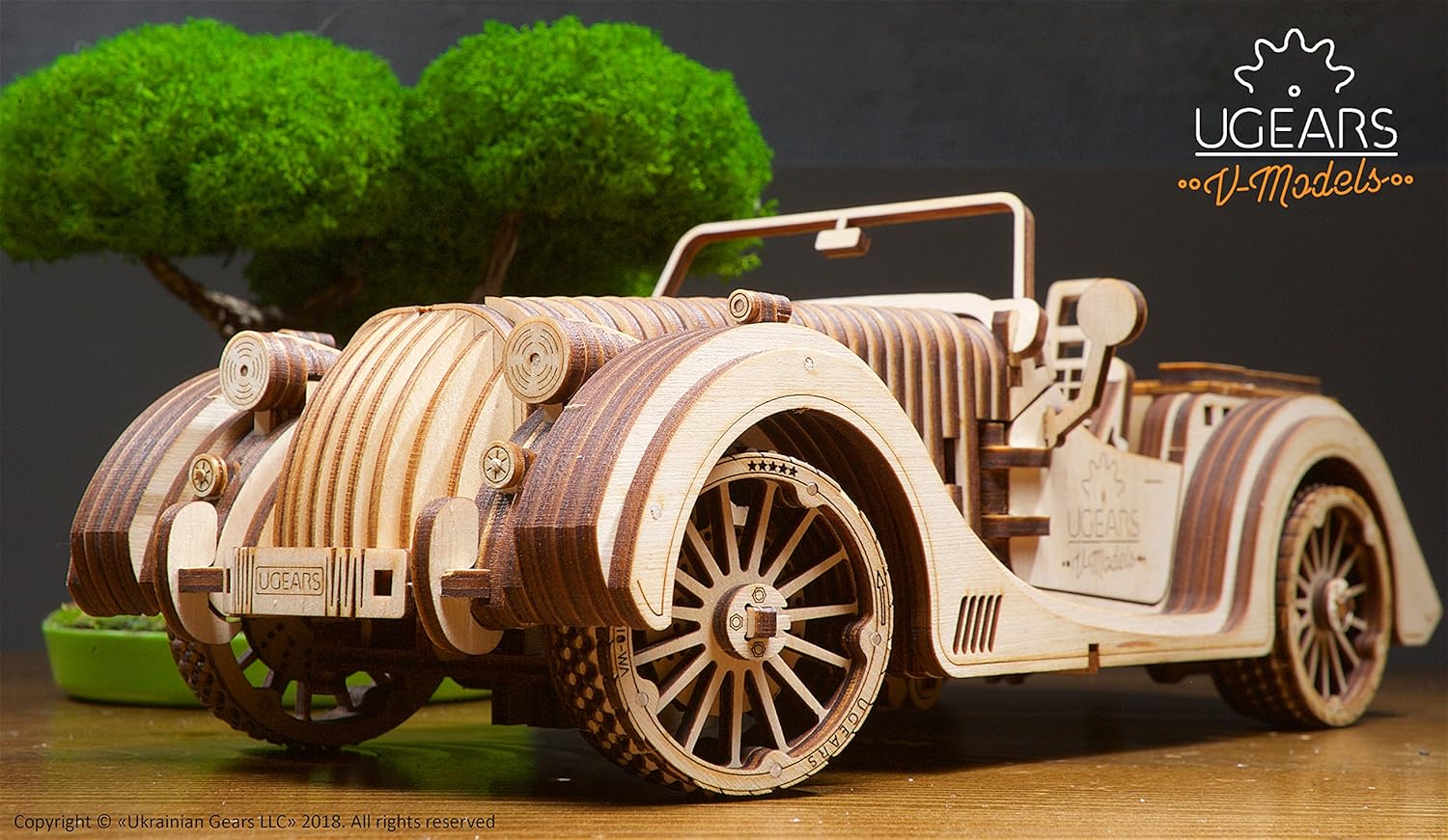 UGears Mechanical Models Roadster VM-01 3-D Wooden Puzzle
