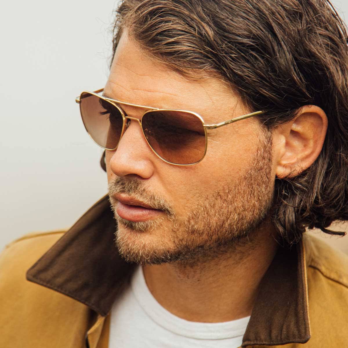 Randolph Engineering Aviator - Bayonet Temple Sunglasses in Gold