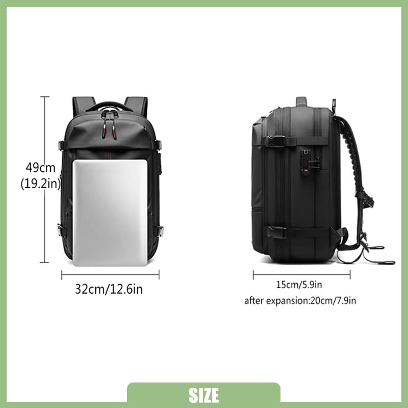 Muzuja Vacpack Backpack, Vacuum Large-capacity Compression Backpack, Water Resistant, Anti Theft Vacpack Vacuum Backpack