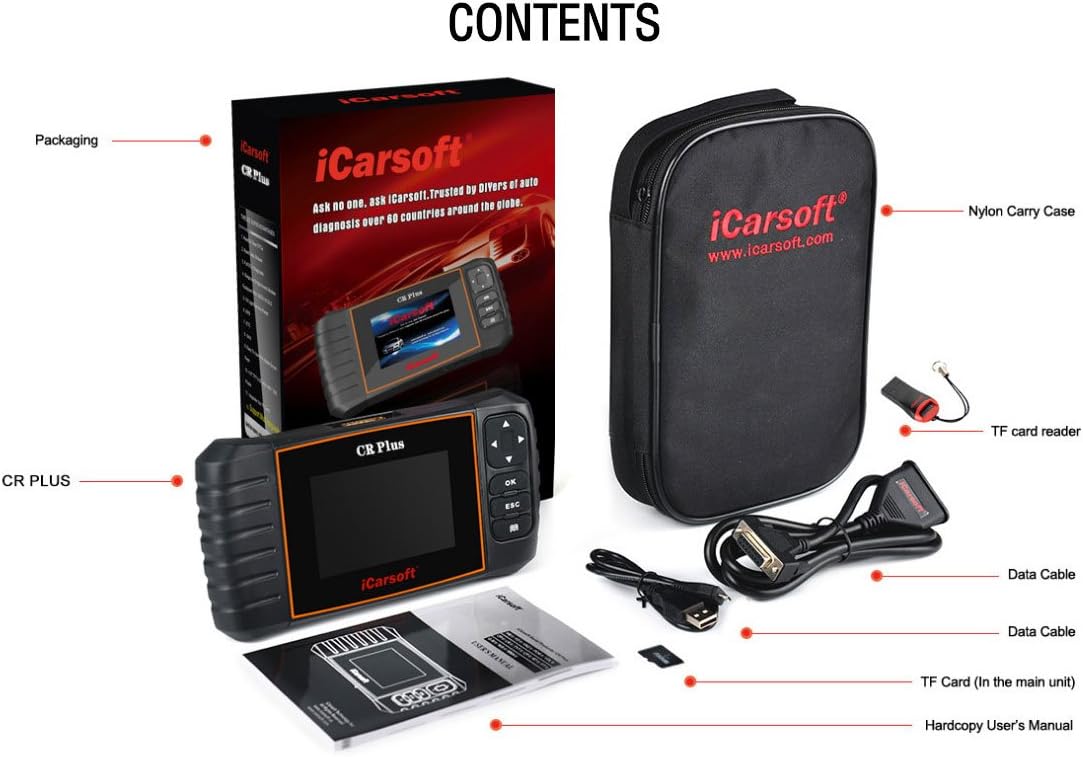 iCarsoft CR Plus NEW VERSION professional universal OBD2 diagnostic scanner for multi brand vehicles