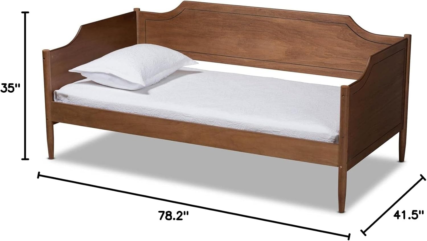 Baxton Studio Alya Classic Traditional Farmhouse Walnut Brown Finished Wood Twin Size Daybed