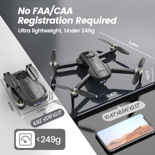 Drones with Camera for Adults 4k, WF31 GPS RC Drone FPV Foldable Quadcopter for Beginner with Brushless Motor, 5G Wi-Fi Transmission, Auto Return, Follow Me, Waypoints, 50 Min Flight Time