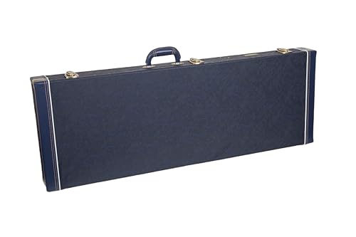 Crossrock Relief Series 335 Guitar Case for ES-335 & Semi-Hollow Electric Guitars | Carved Smoke Blue Finish, Monochrome Blue Velvet Interior, Lock – Premium Wooden Hardshell
