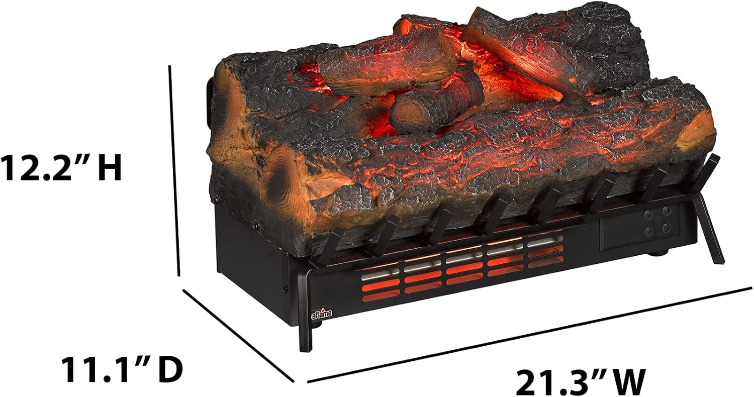 duraflame® Infrared Quartz Electric Log Set Heater with 3D Flame® Effect and Remote Control, Rustic Pine
