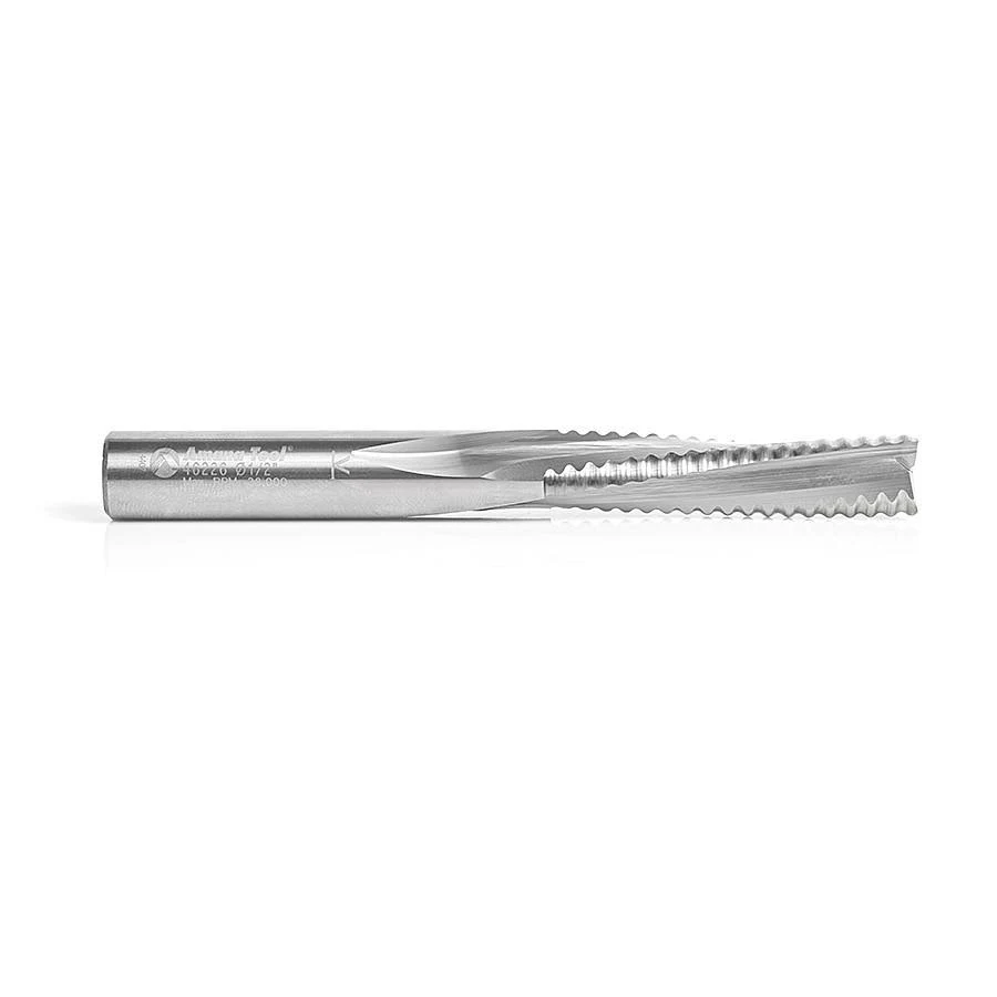 Amana 46226 CNC Solid Carbide Roughing Spiral 3 Flute Chipbreaker 1/2 Dia x 2 inch x 1/2 Shank Down-Cut Router Bit