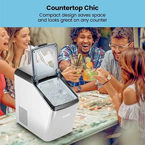 Iceman Dual-Size Ice Maker Countertop - Portable Ice Machine, Large and Small Ice Machine Maker with Self Cleaning, 9 Cubes in 7 Mins,22lbs/24hrs, for Home, Kitchen, Office, Party, Ice Scoop Included
