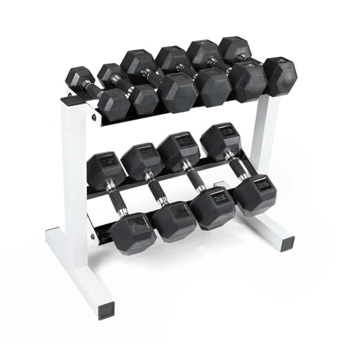 CAP Barbell 150 lb Dumbbell Set with 2-Tier Rack | Multiple Options