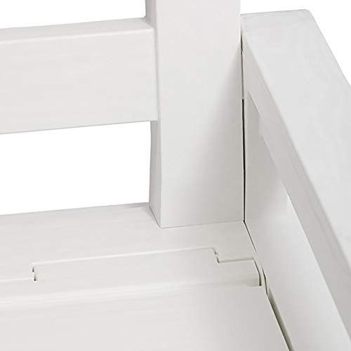 Foreverspring UV Weather Resilient Lockable Box Chest Bench for Outdoor Pool Patio Furniture and Deck Storage Bin, 70 Gallon, White