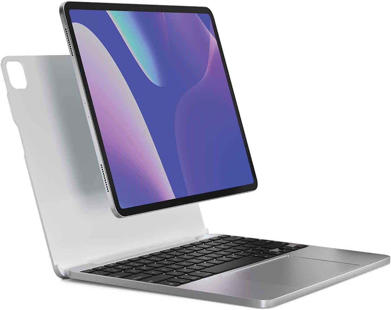 Brydge 11 MAX+ Wireless Keyboard Case with Multi-Touch Trackpad for iPad Pro 11-inch (1st, 2nd & 3rd Gen) and iPad Air (4th Gen), Integrated Magnetic SnapFit Case Silver Keyboard White Case
