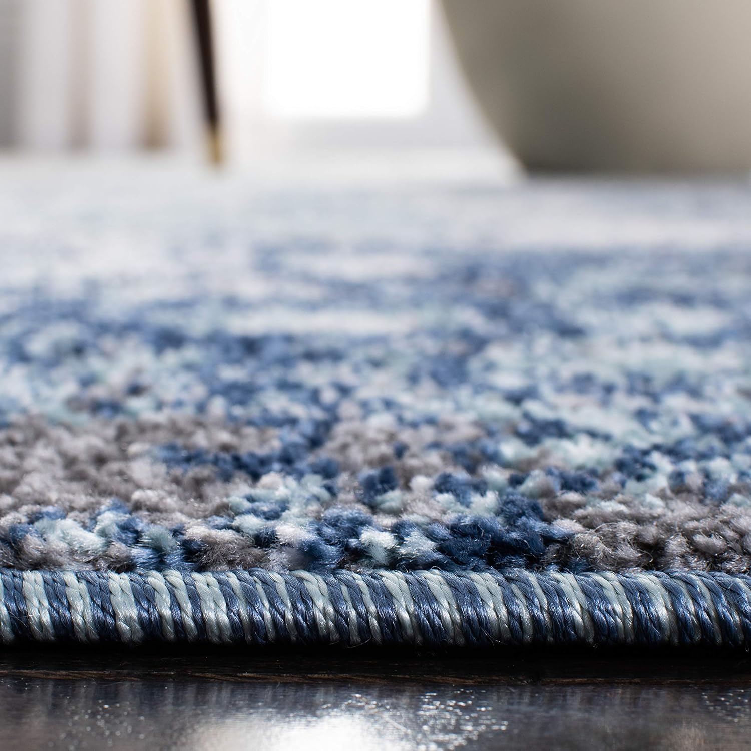 SAFAVIEH Aston Collection 12' x 15' Light Blue/Grey ASN705M Modern Abstract Non-Shedding Living Room Dining Bedroom Area Rug