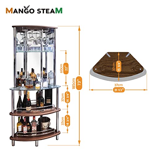 Mango Steam Contemporary Modern Home Entertainment Liquor Bar Catalina Table (Tower Bar, Rustic Wood)