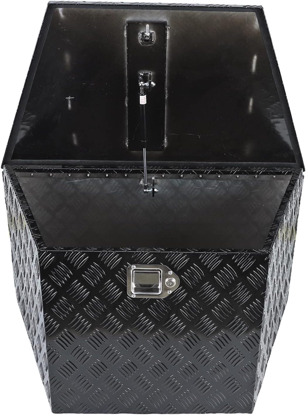 18X17X17.75 Black Aluminum 5 Bar Tread Tool Box Truck Car Outdoor Trailer Pickup Underbody Toolbox,RV Storage Organizer，Underbed Tools Organizer W/Lock Latch w/Keys