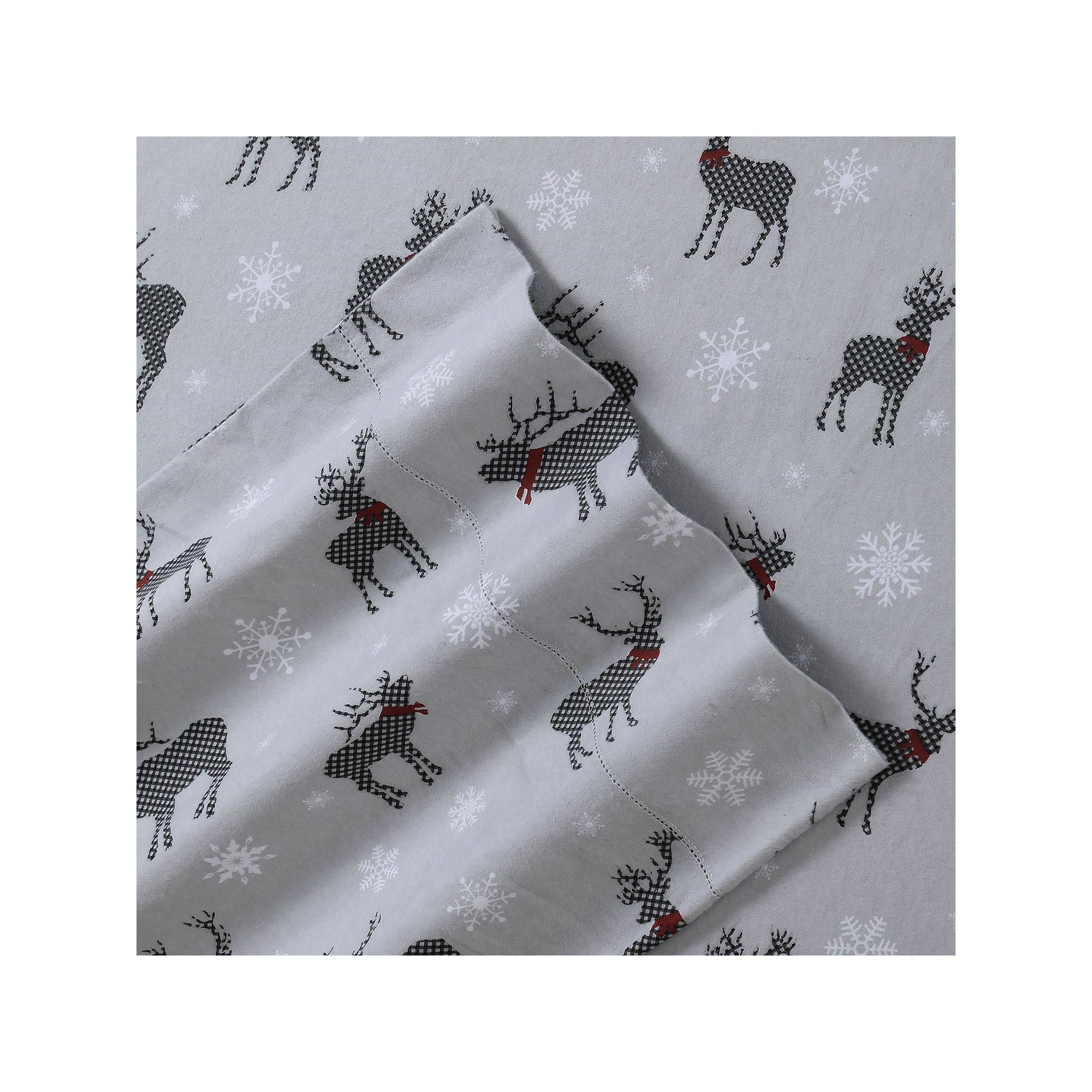Tribeca Living Heavyweight Cotton Flannel Printed Extra Deep Pocket Sheet Set - Assorted - Twin XL