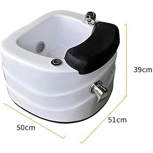 Acrylic Foot Bath, Portable Pedicure Foot Spa Bathtub with Adjustable Foot Pedal, Adjustable Hot and Cold Water, Pedicure Bucket Spa Massage Foot Bath for Relaxation and Foot Care,A