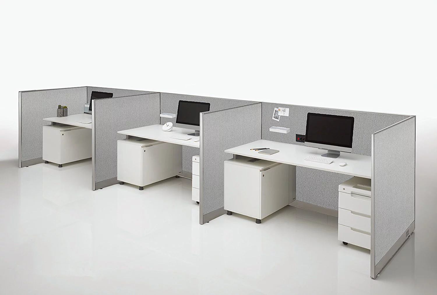 GOF Office Cubicle, 4 Stations 30D x 192W x 48H Office Partition Wall Room divider Office Divider