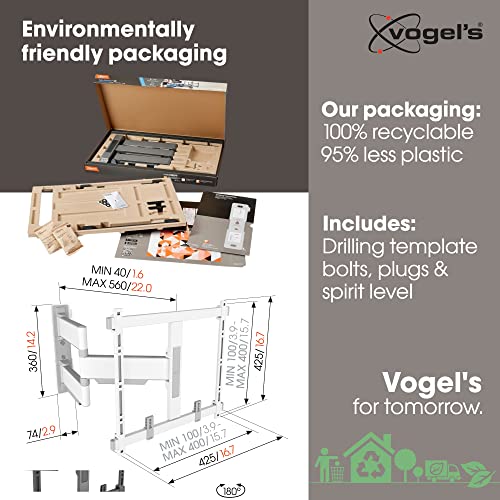 Vogel's TVM 5445 Full-Motion Ultra-Thin TV Wall Bracket for 32-65 inch TVs, Universally Compatible