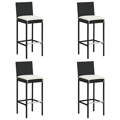 3 Piece Patio Bar Set, Back Patio Furniture Outdoor Furniture Table and Chairs Set Out Door Furniture Patio Conversation Set Suitable for Outdoor Apartments Resorts Patio, with Cushions Gray