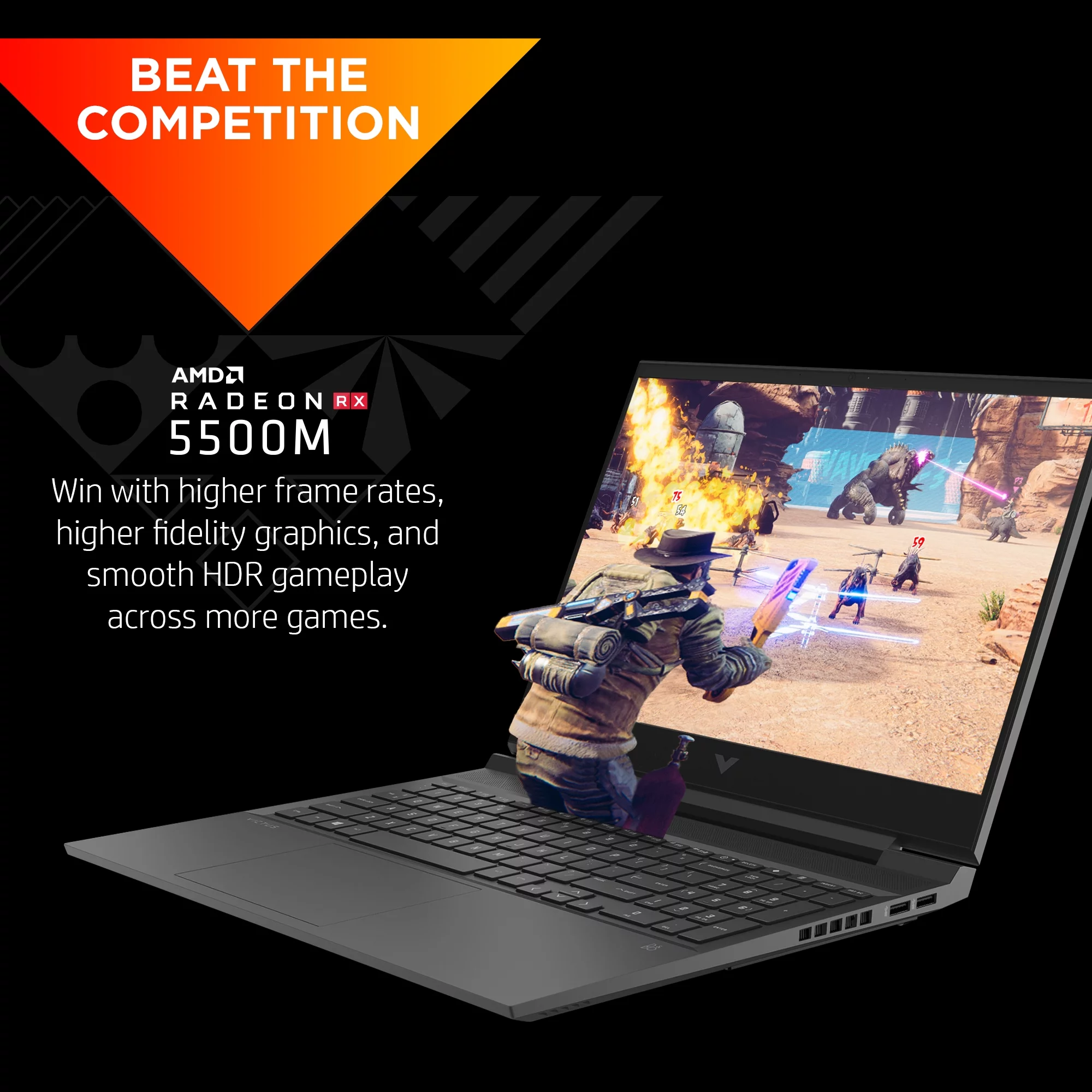 HP Victus 16.1" FHD, AMD Radeon RX 5500M (4GB GDDR6 dedicated), 8GB RAM, 256GB SSD, Mica Silver, Windows 10 Home, 16-e0011wm
