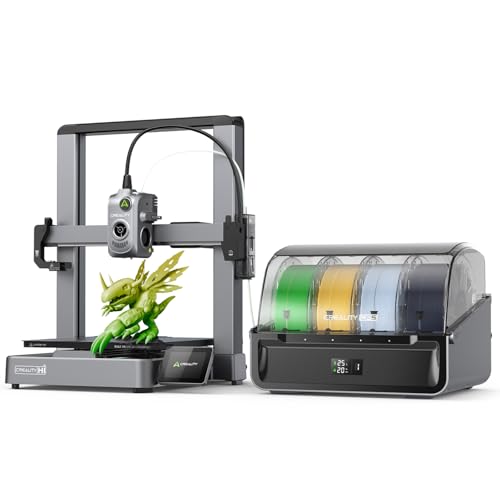 Creality Hi Combo 3D Printer, 4-Color CFS System, Auto RFID Filament Detection, 500mm/s Speed, All-Metal Frame, 260x260x300mm Build Volume, Smart Cloud Control