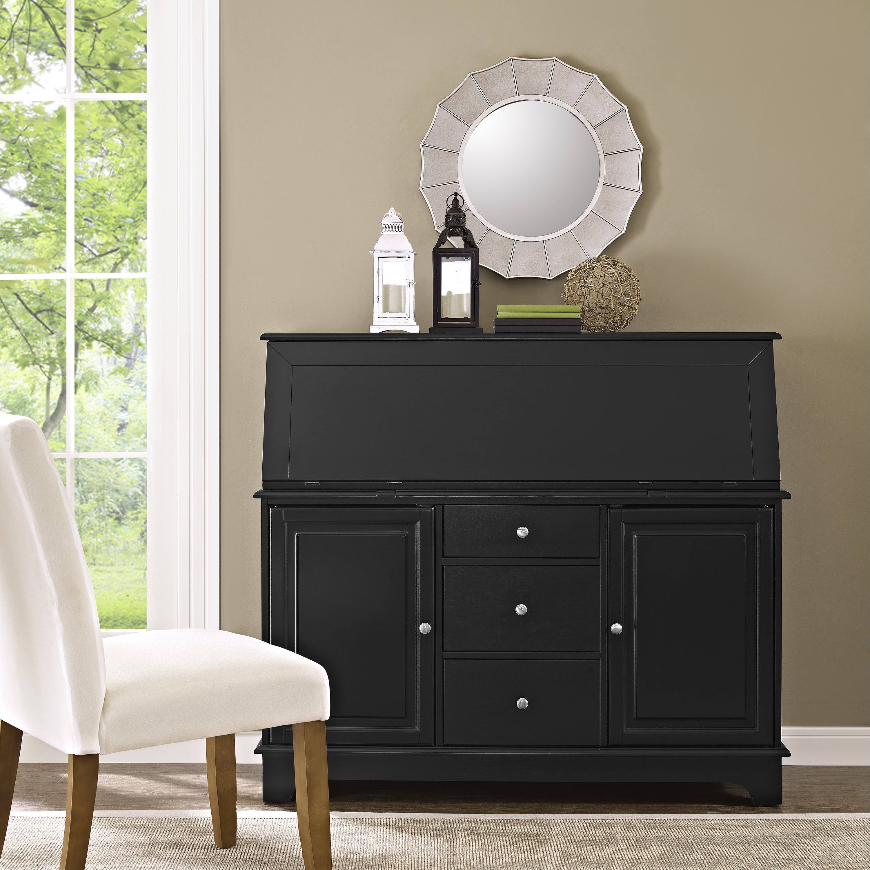 Crosley Furniture KF65001BK Sullivan Secretary Desk, Black
