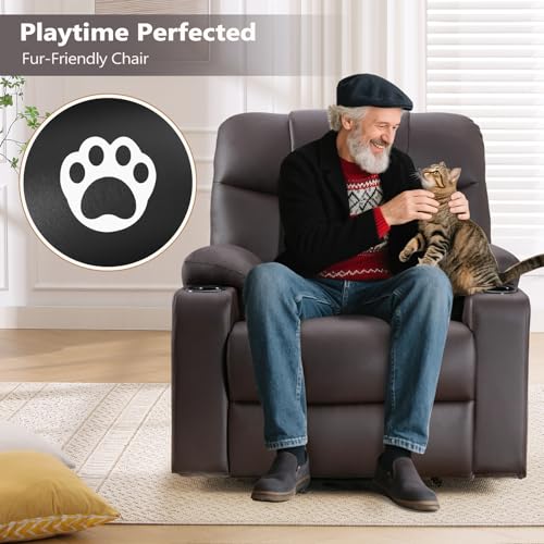 ANJ Large Power Lift Recliner Chair with Massage and Heat for Elderly Big People, Electric Wide Recliners, Heavy Duty and Safety Motion Fabric Reclining Mechanism with USB Ports, Side Pocket, Camel