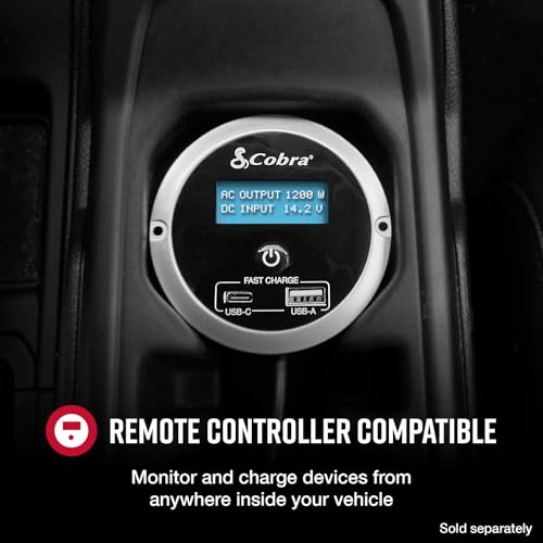 Cobra PRO 2500W Professional Grade Power Inverter, Portable – 2500-Watt Car Charger, 4 Grounded AC Outlets, 2 Fast Charge USB Ports and Remote Controller (CPIALCDG1) Compatible