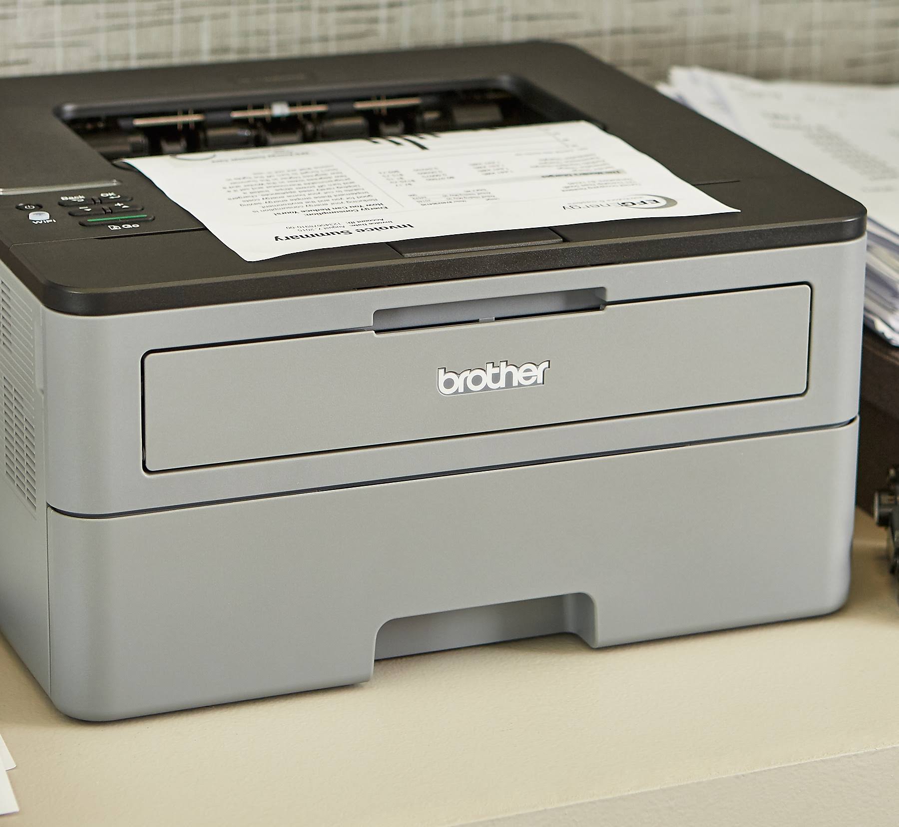Brother HL-L2350DW Wireless Monochrome Laser Printer, Refurbished