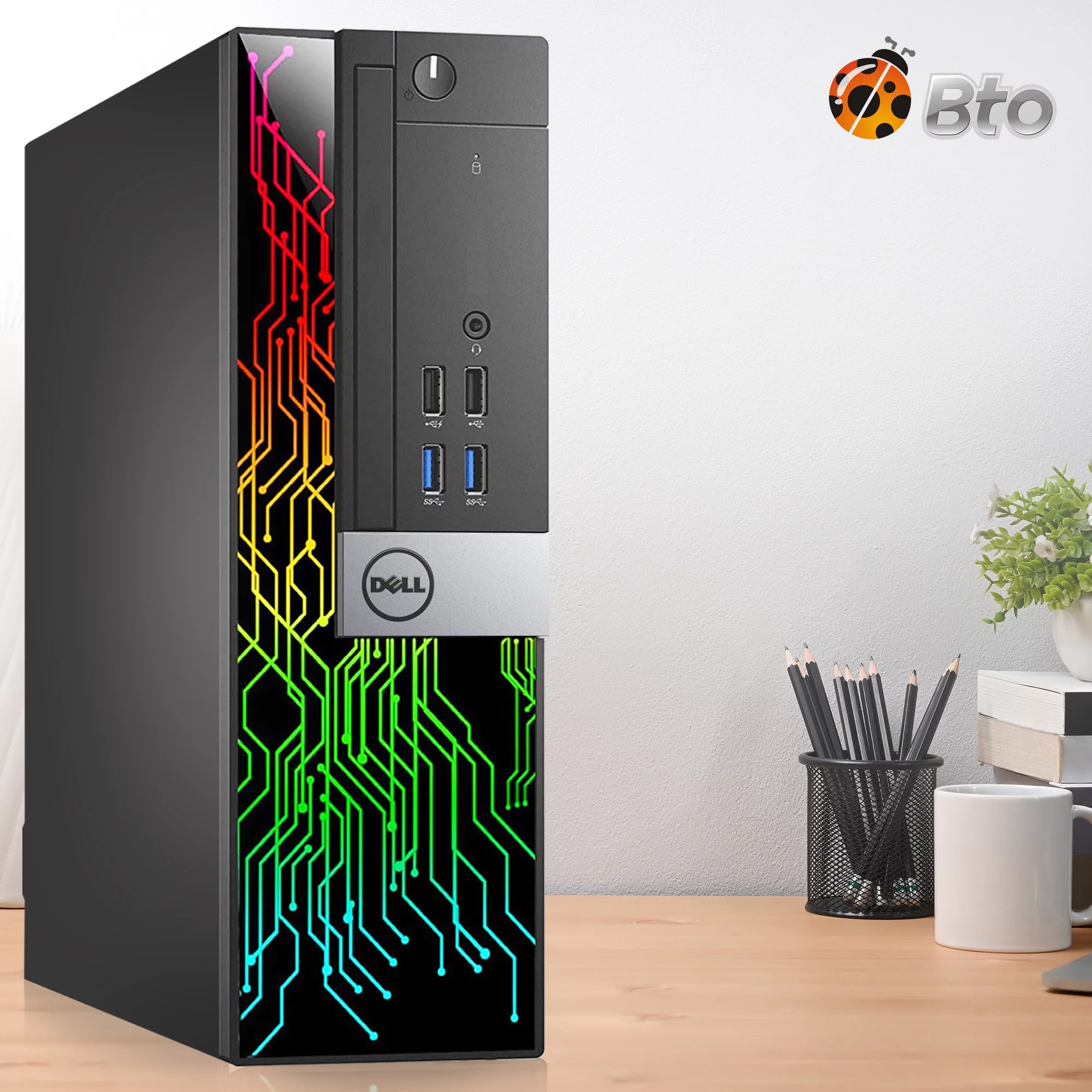 Restored Dell OptiPlex Desktop Computer PC with RGB lights, Intel i5 Quad-Core 6th Gen. Processor, 8GB Ram, 256GB SSD, 22 inch Monitor, BTO RGB Gaming Keyboard & Mouse, WiFi, Windows 10 Pro (Renewed)