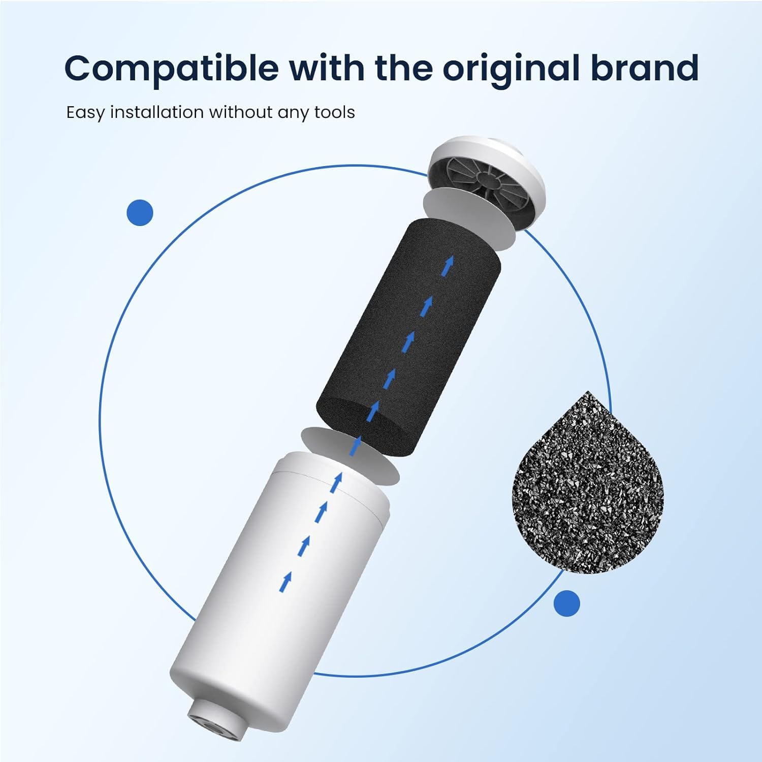 GLACIER FRESH Gravity-fed Water Filter System, 2.25G Stainless-Steel System with 8 Filters, Stand to Reduce up to 99% Chlorine
