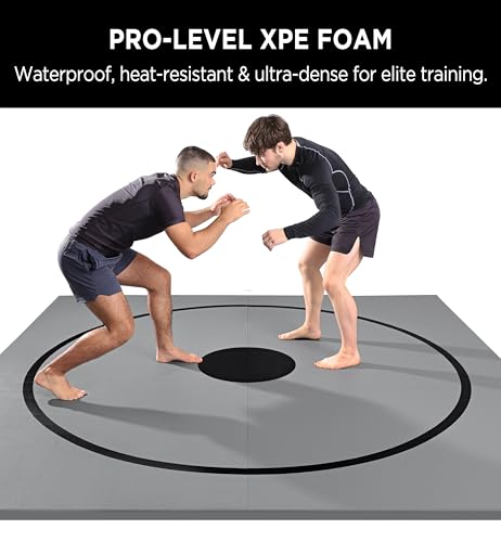 10x10ft Martial Arts Mat, Roll-Up Training Mat with Sealed Edges, XPE Foam & Carry Bag – for Jiu Jitsu, Wrestling, MMA, Tumbling, Judo, Karate, Home Gym Flooring