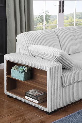 Oversized U-Shaped Sectional Sofa Couch Plush Corduroy Upholstered Modular Deep Seat Sofa&Couch Sectional W/Right Facing Chaise Lounge and 7 Toss Pillows for Home Apartment Living Room Furniture Sets