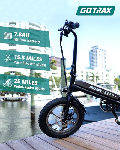 Gotrax S3 Electric Bike, 16x3.0 Fat Tire Electric Bicycle Adults, 750W Peak Motor, Max Range 25 Miles, Up to 20 Mph, Removable Battery, Adjustable Seat, Folding Electric Bike for Adults/Teens 13+