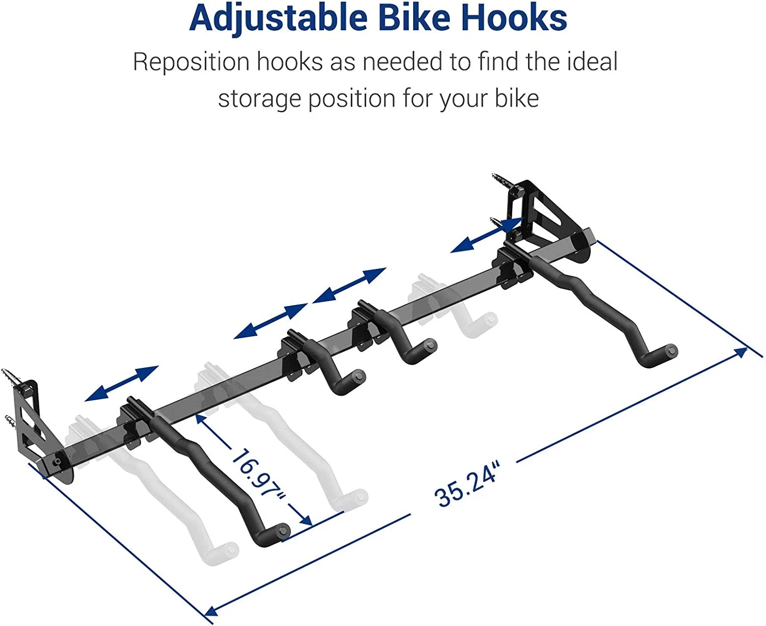 6-Bike Storage Rack for Garage, Heavy-Duty Wall Mount Hanger for Home & Garage, Holds Up to 300lbs