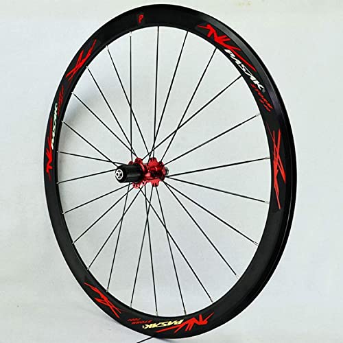 700C Road Bike Wheelset,40MM Flat Bar 4 Bearing Quick Release Bike Wheelset 7-12 Speed C Brake V Brake Front 2 Rear 4 Bearings