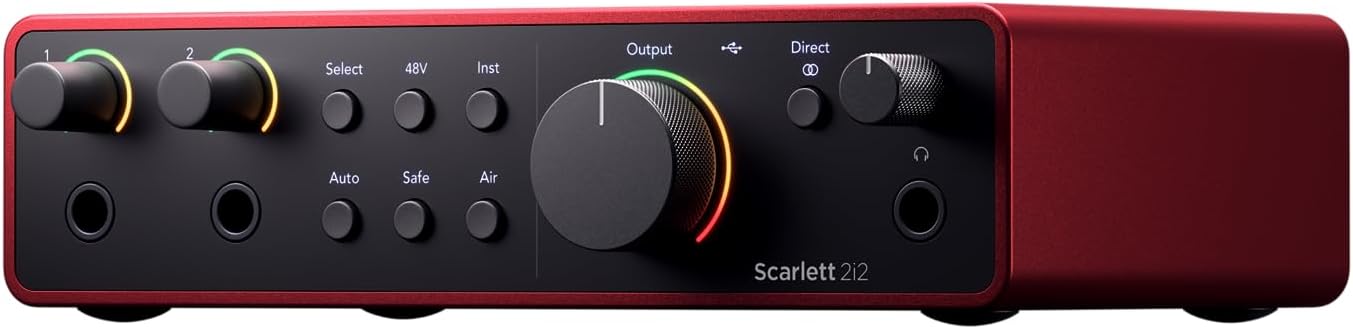 Focusrite Scarlett 2i2 Studio 4th Gen USB Audio Interface Full Recording Bundle with Exclusive Creative Music Production Software Kit with CR3-X Multimedia Monitors and 24 Pack Acoustic Wedge Panels