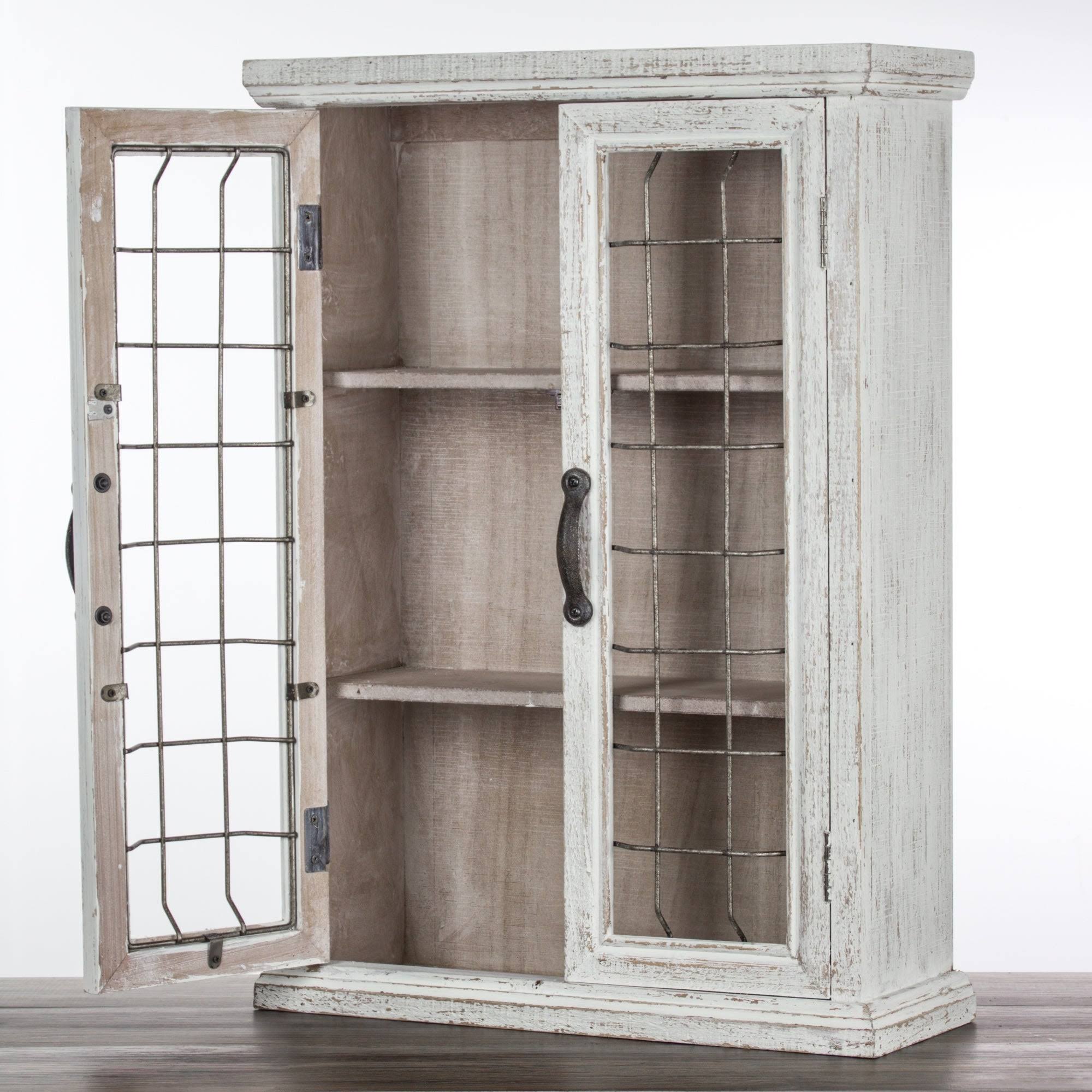 Whitewashed Rustic Storage Cabinet