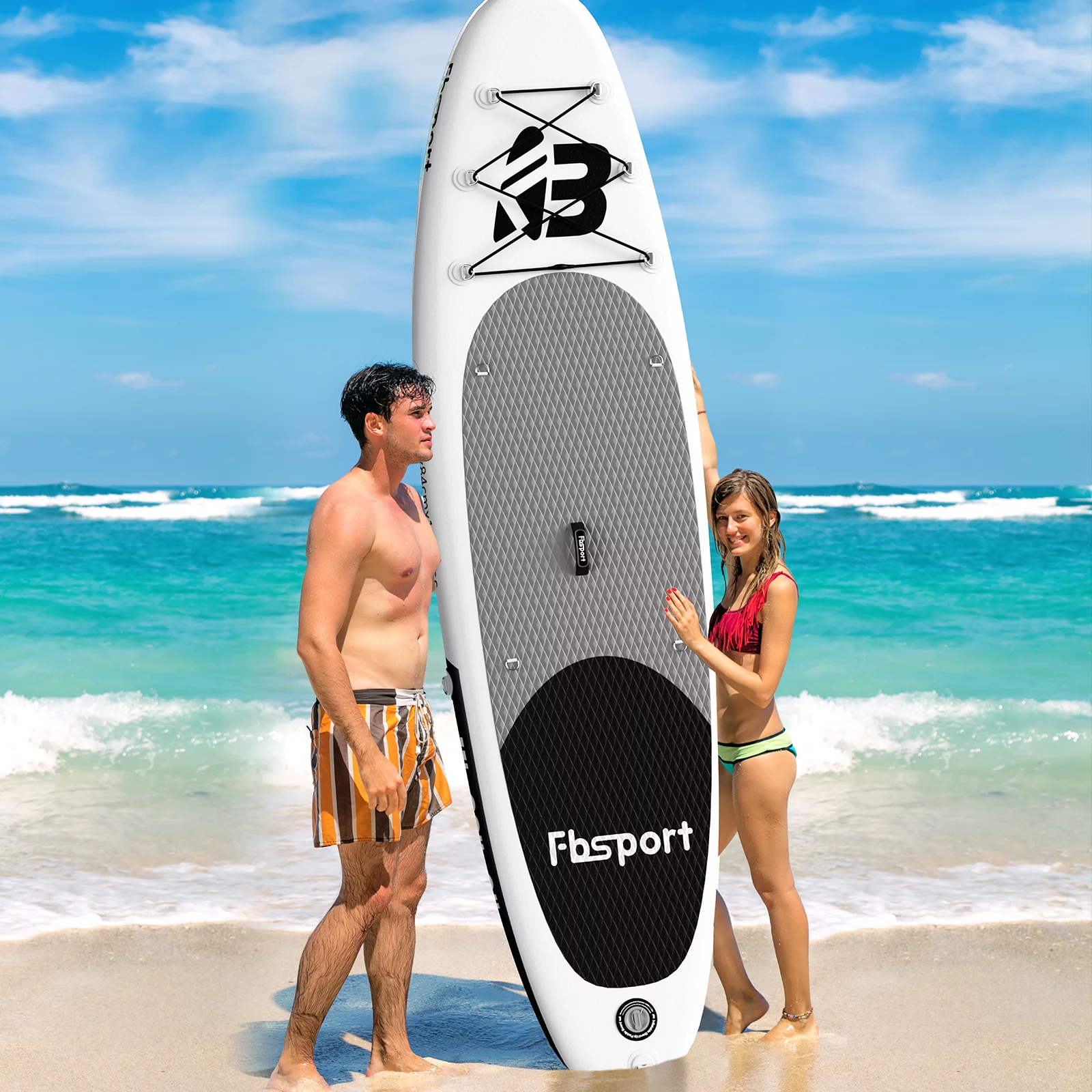 Fbsport Inflatable Elextric Paddle Board, Stand UP Paddleboard 11' Length with Electric Pump SUP Accessories