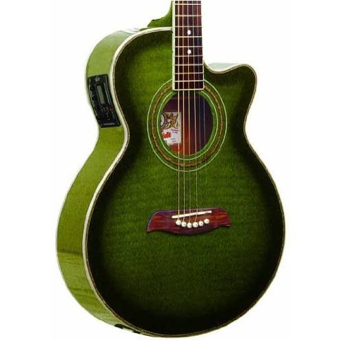 Oscar Schmidt Og10ceftgr Cutaway Acoustic Electric Guitar. Trans Green