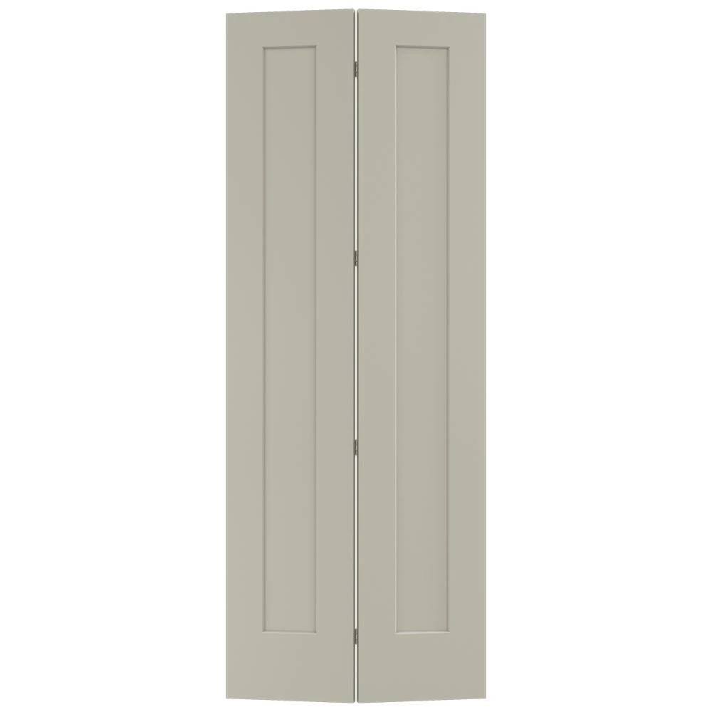 JELD-WEN 36 in. x 96 in. Madison Desert Sand Painted Smooth Molded Composite MDF Closet Bi-Fold Door