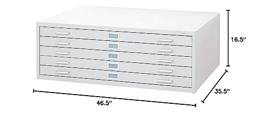 Safco Products 4997WHR Flat File Closed Base for 5-Drawer 4996WHR Flat File, Sold Separately, White