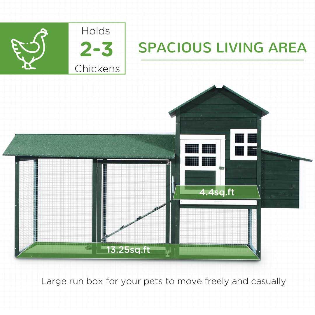 PawHut 84 Wooden Chicken Coop Hen House Outdoor with Run Nesting Box - Pet Supplies online store