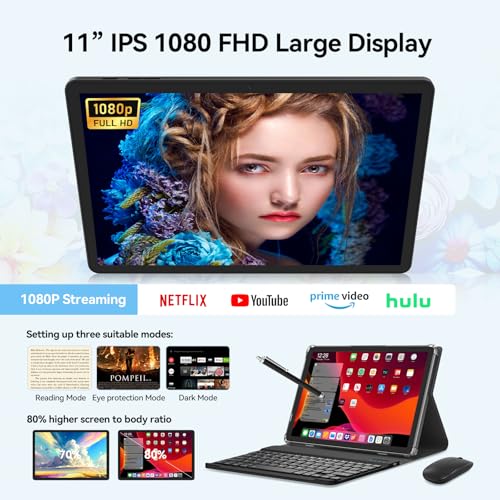 Tablet 11 inch Android 14 Tablet, 2025 Latest Update 128GB ROM 16GB RAM, 4G LTE Tableta, 5G WiFi+Cellular, Octa-Core, 21MP Dual Camera,1TB Expand, Incell FHD Screen, 7000mAh - Unclocked for T-Mobile