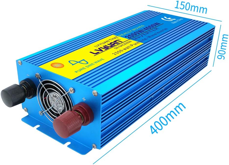 Cantonape Pure Sine Wave Inverter 4000W Power Inverter 24V to 110V DC to AC with LED Display Remote Controller for Truck RV Home Solar System