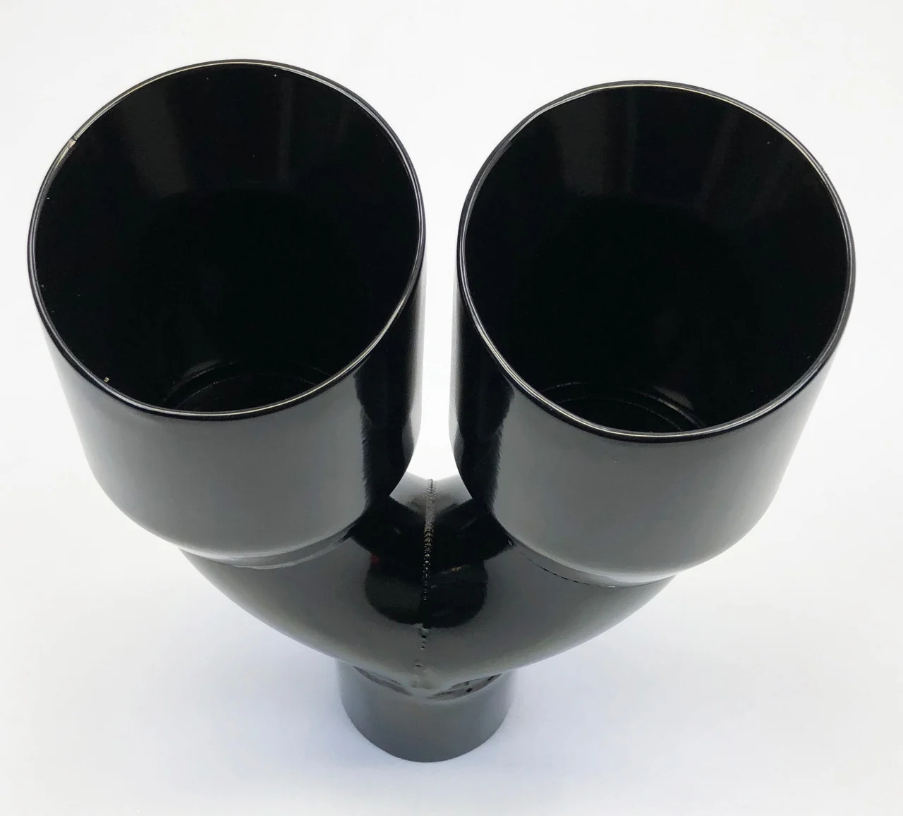 Exhaust Tip 2.50" Inlet 3.50" Outlet 9.50" long Dual Round Slant High Temperature Black Black Stainless Steel  WDWDRS35095-250-BK-SS Wesdon Exhaust Tip