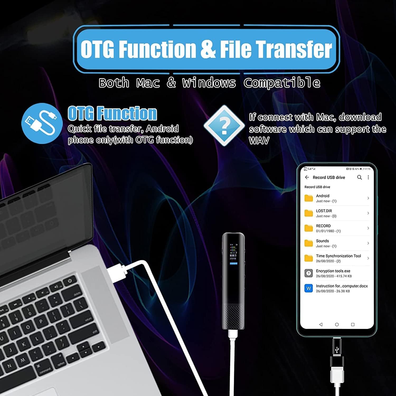 Digital Voice Recorder, Audio Tape Recorder Voice Activated Recorder with Playback for Lectures, Meetings, Interviews, Portable Recording Device, Upgraded Small Tape Dictaphone USB Charge, MP3(32G) Pack of 2