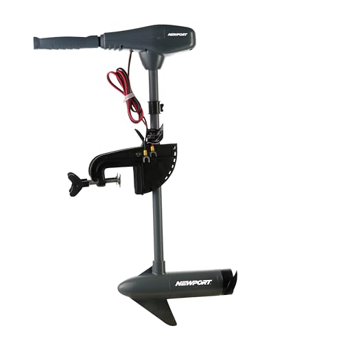 Newport Kayak Series 55lb Thrust Transom Mounted Saltwater Electric Trolling Motor w/LED Battery Indicator (24" Shaft)